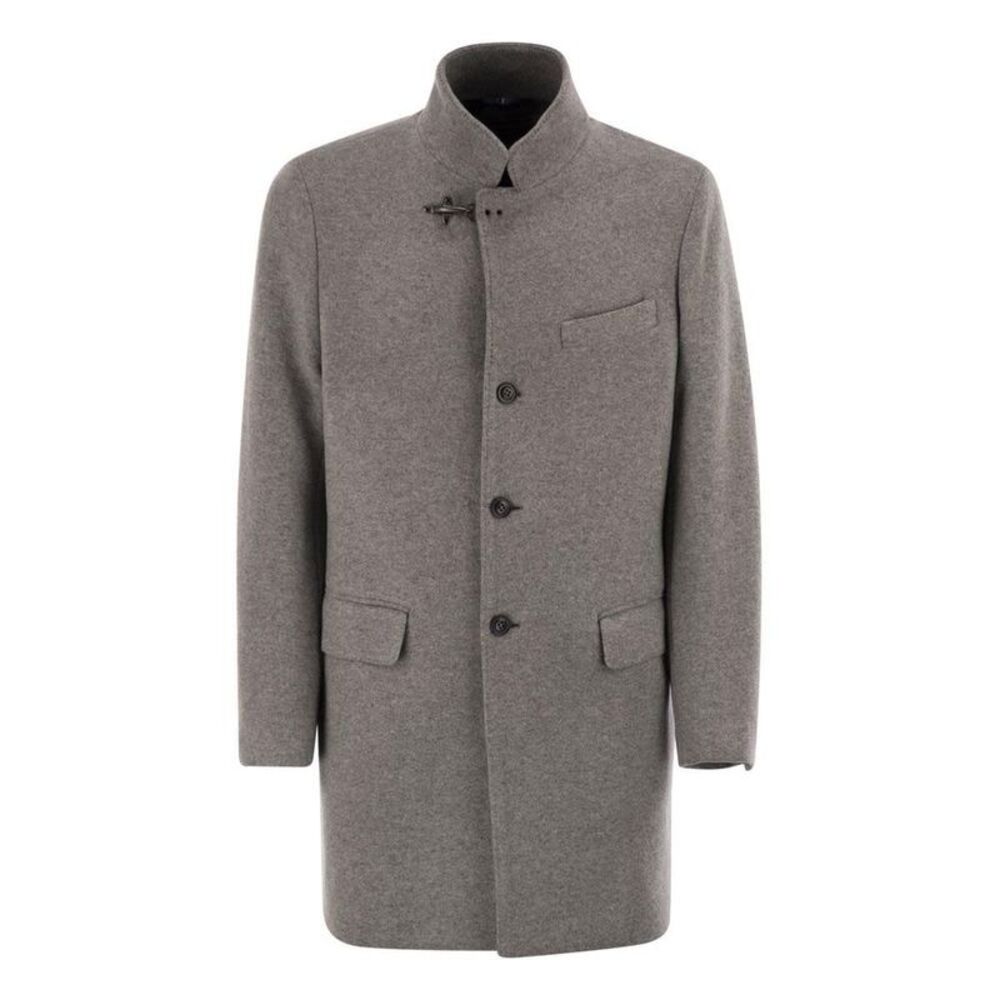 FAY Men's Wool Blend Coat with Toggle Closure Men GREY Outerwear